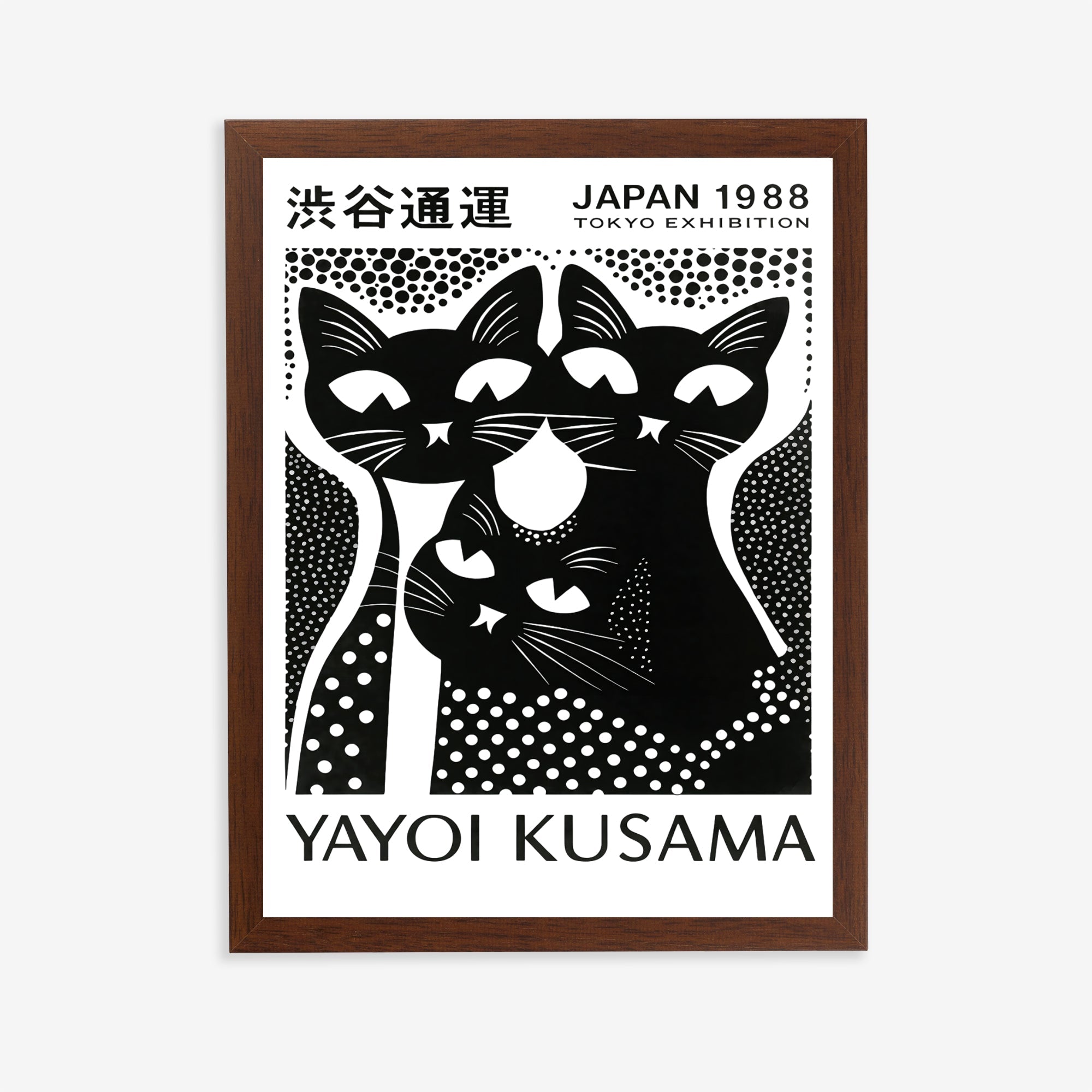 Black and white cat art print