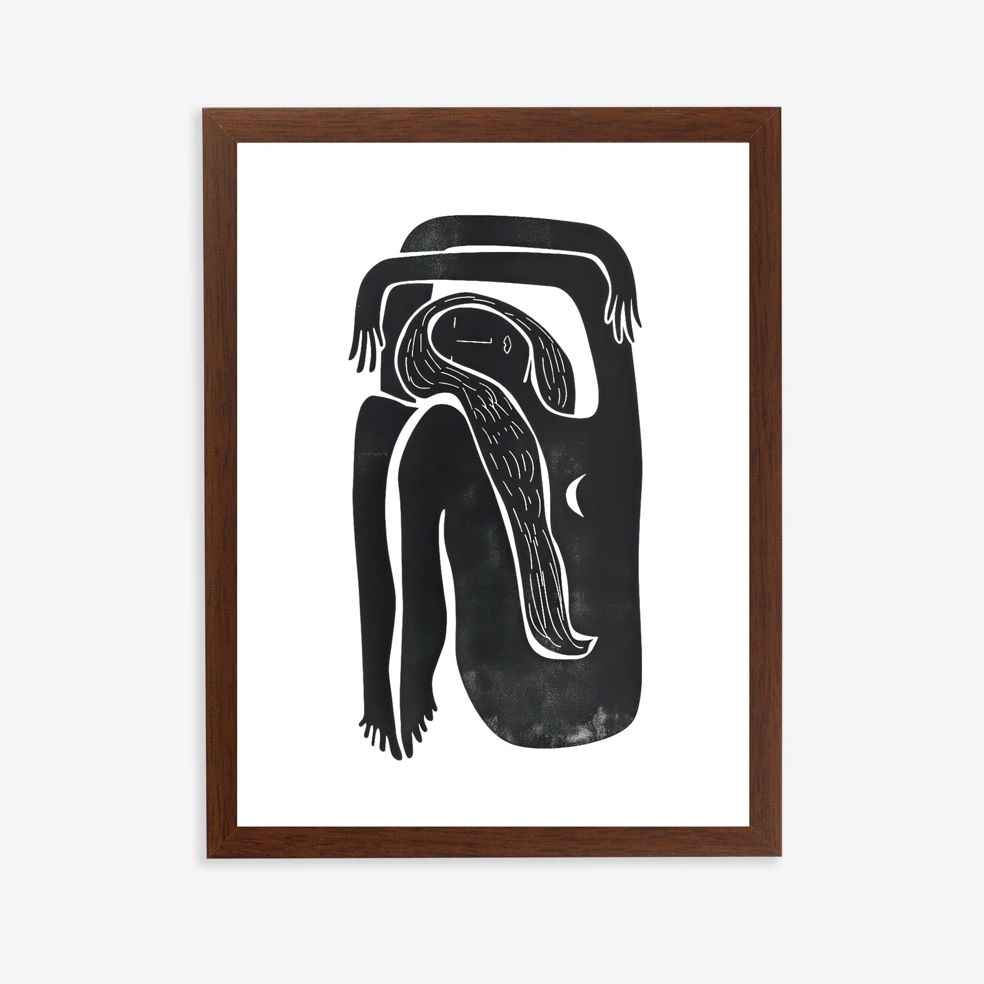 Abstract Minimalist Black Line Art Print
