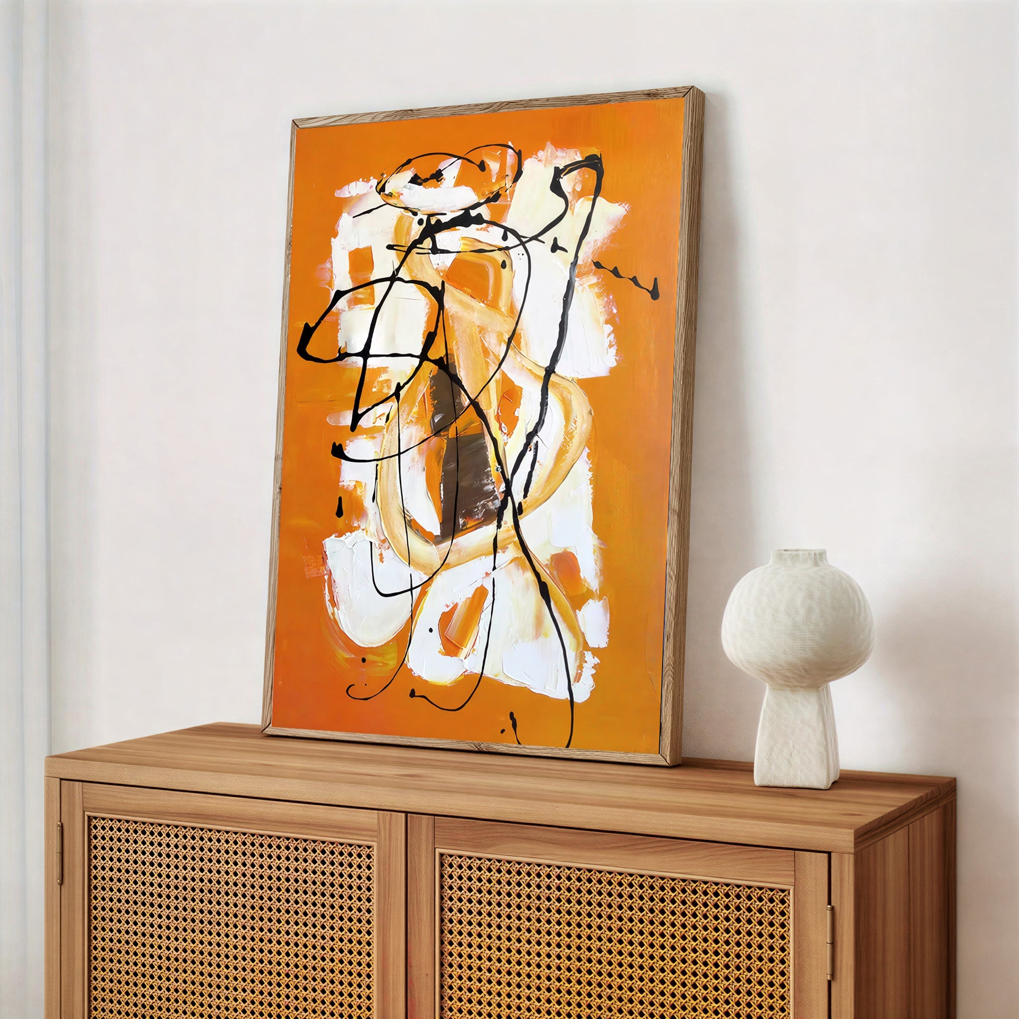 Abstract orange wall art print