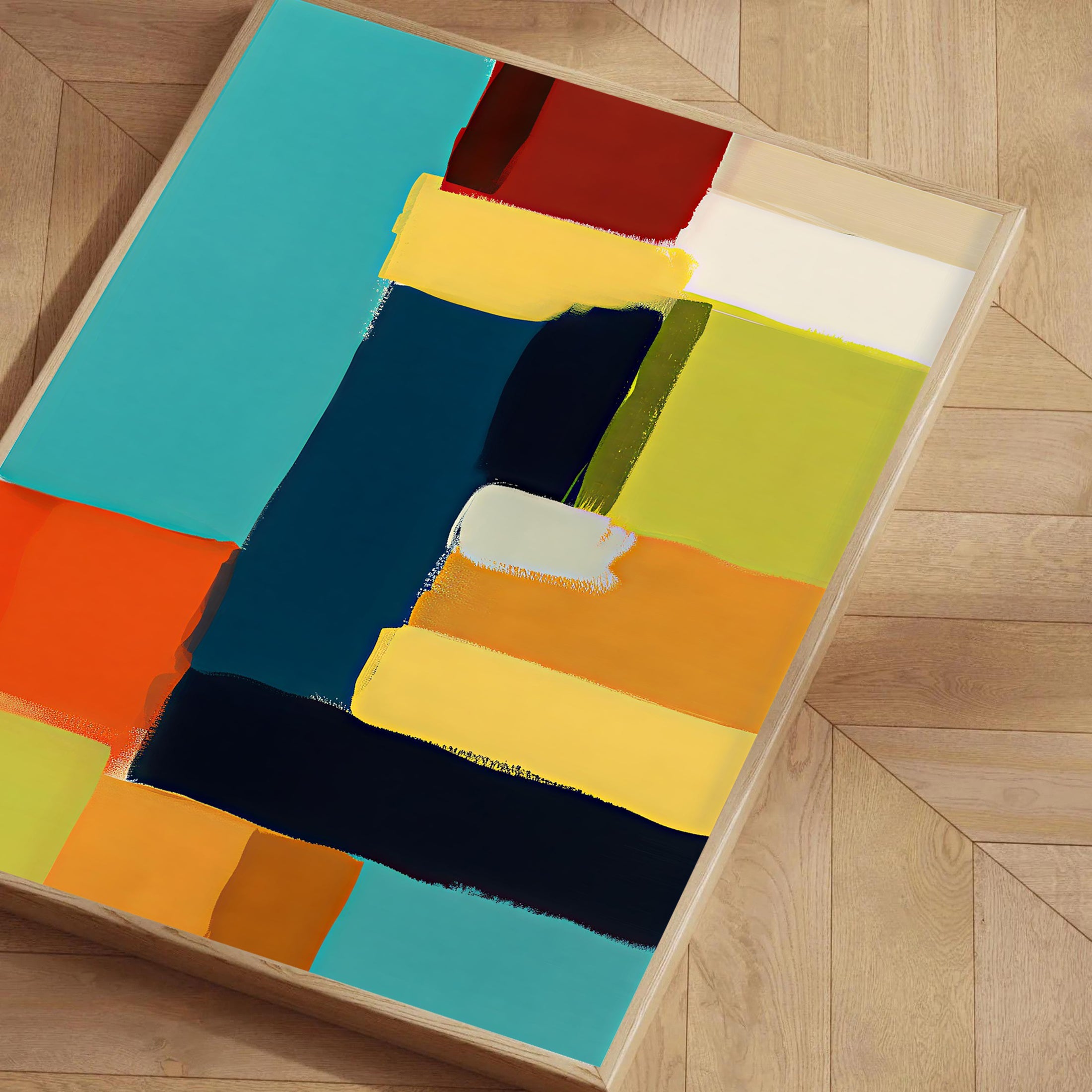 Mid century modern geometric art print