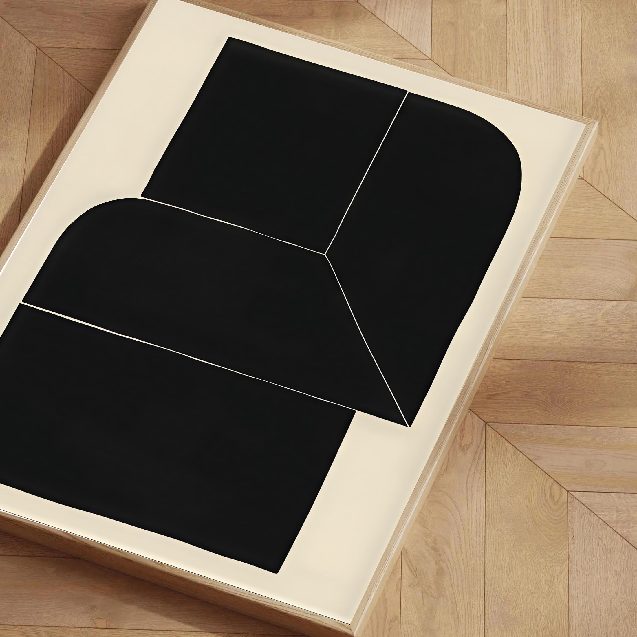 Black Minimalist Abstract Wall Art Print
