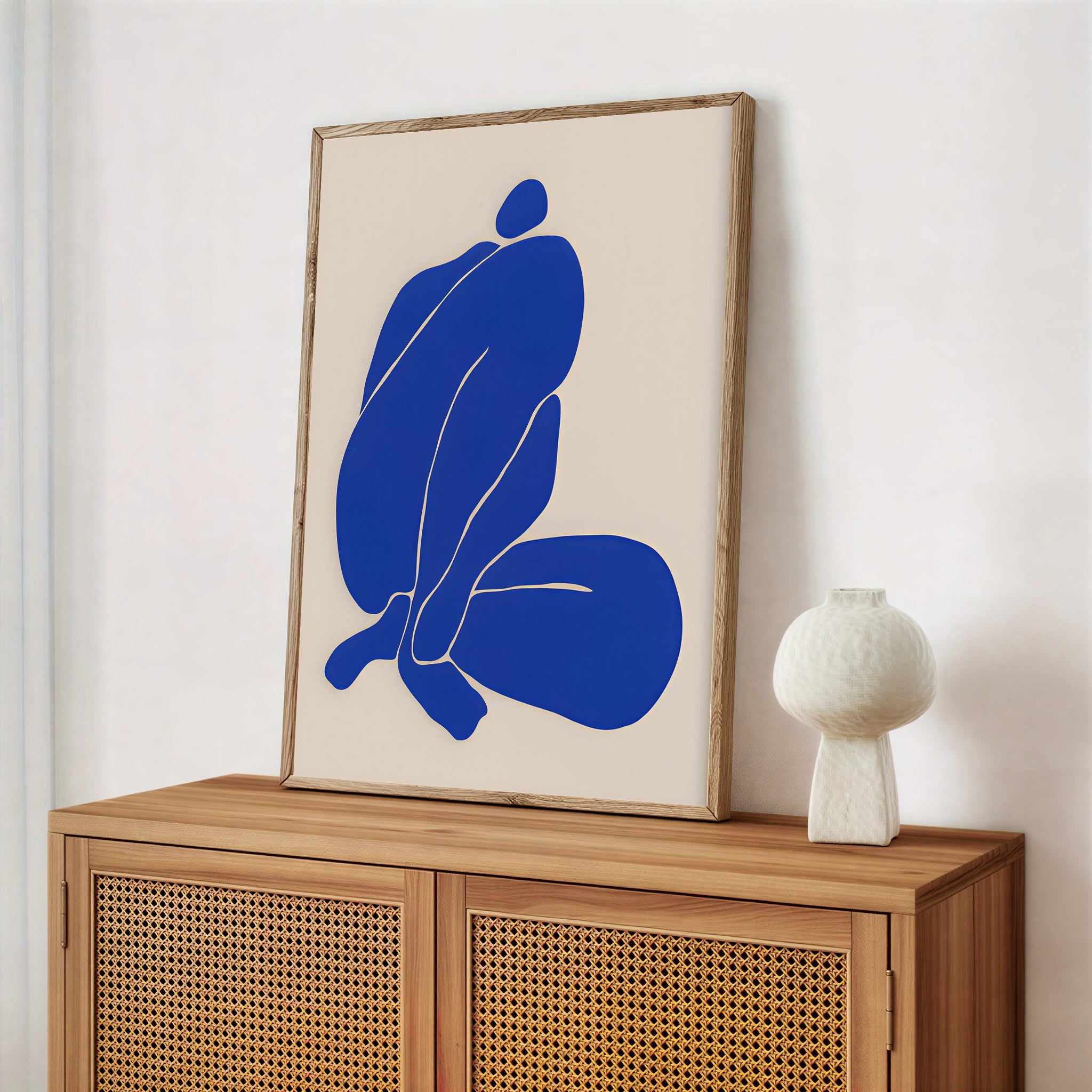 Blue Abstract Figure Wall Art Print