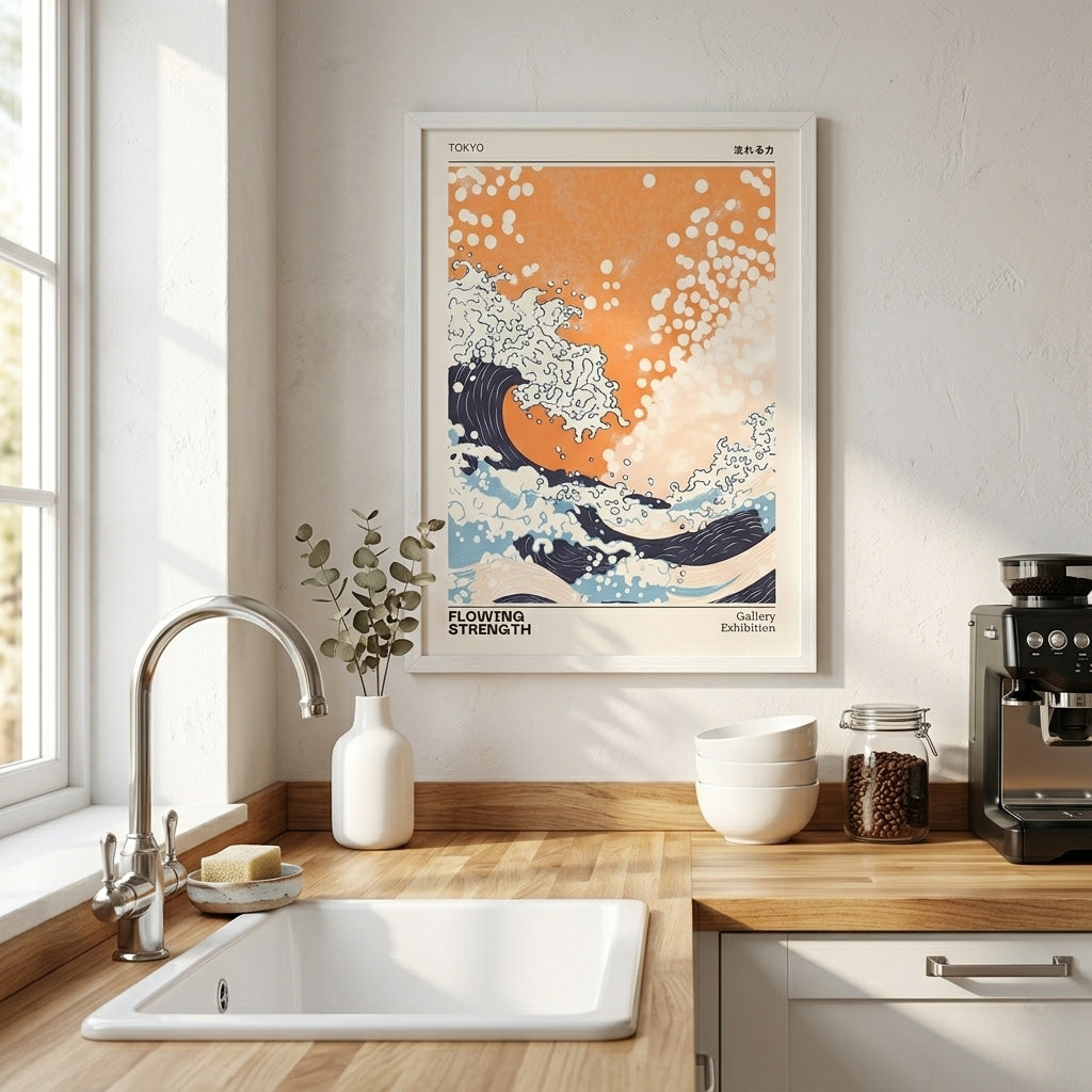 Japanese Wave Print – Tokyo Gallery Exhibition Wave Poster