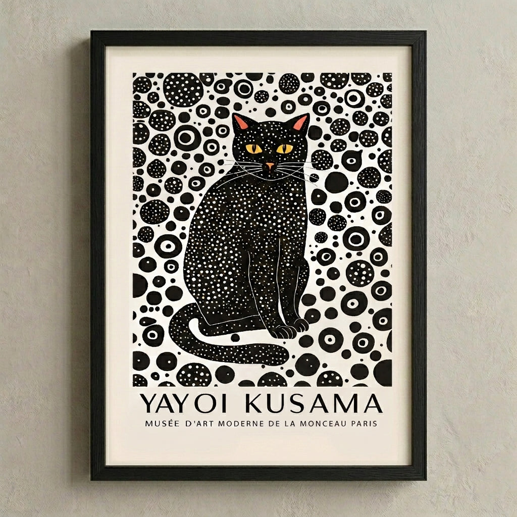 Minimalist Black Cat Art Print