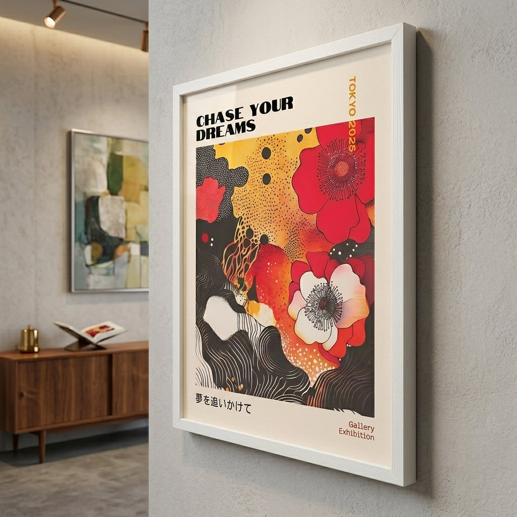 Japanese Graphic Poppy Art Print
