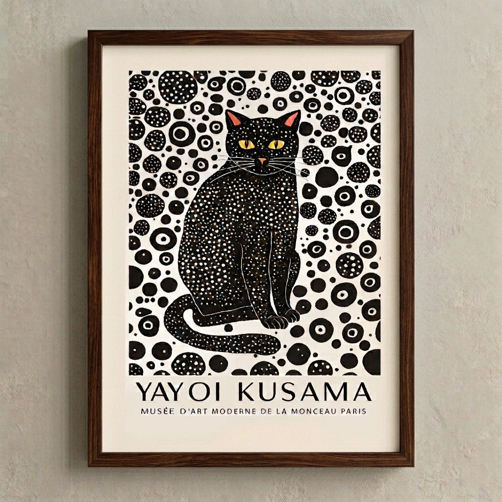 Minimalist Black Cat Art Print
