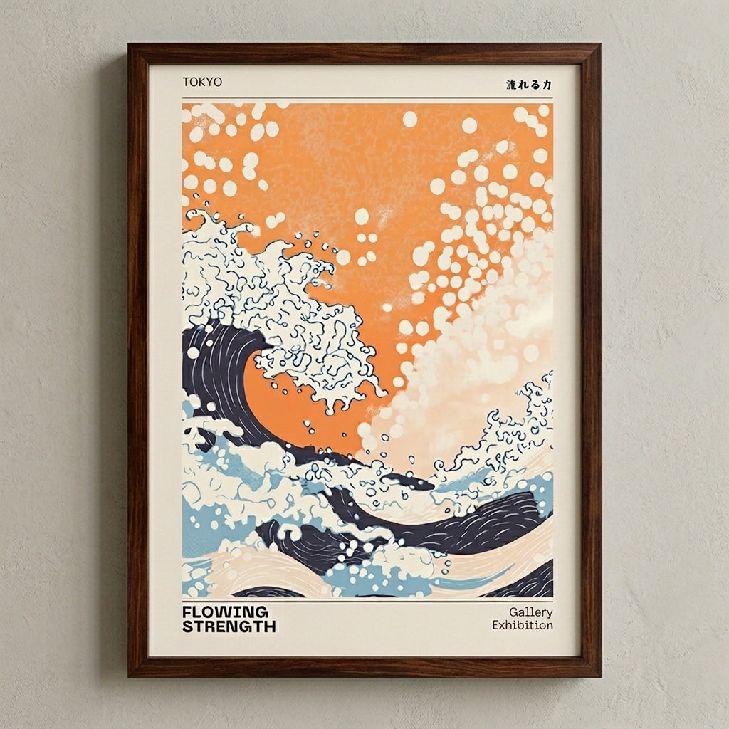 Japanese Wave Print – Tokyo Gallery Exhibition Wave Poster