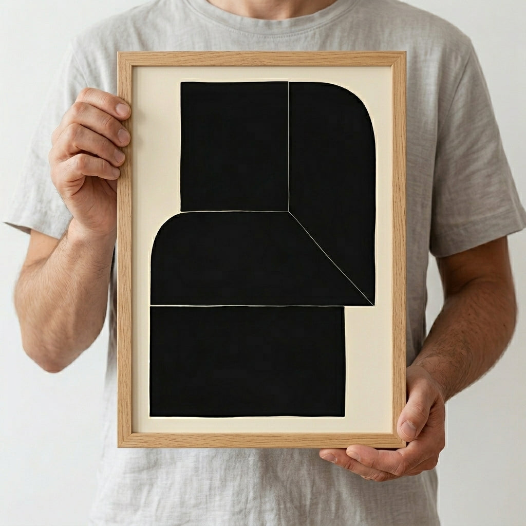 Black Minimalist Abstract Wall Art Print