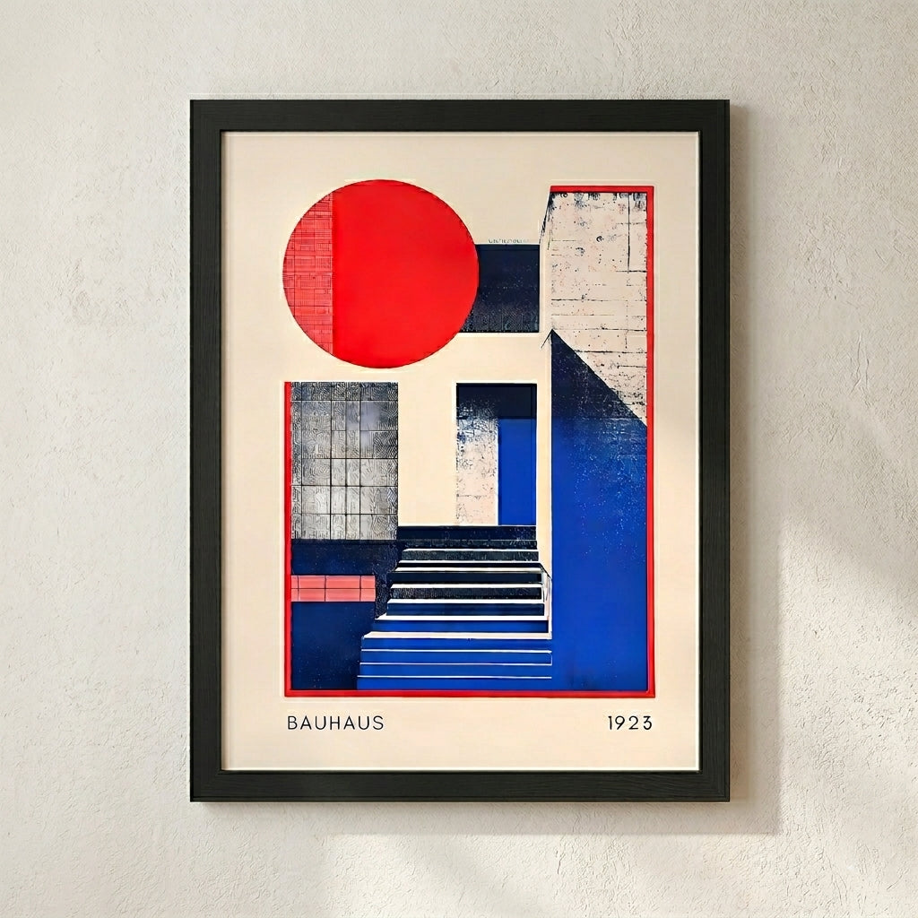 Abstract bauhaus wall art print from 1920s