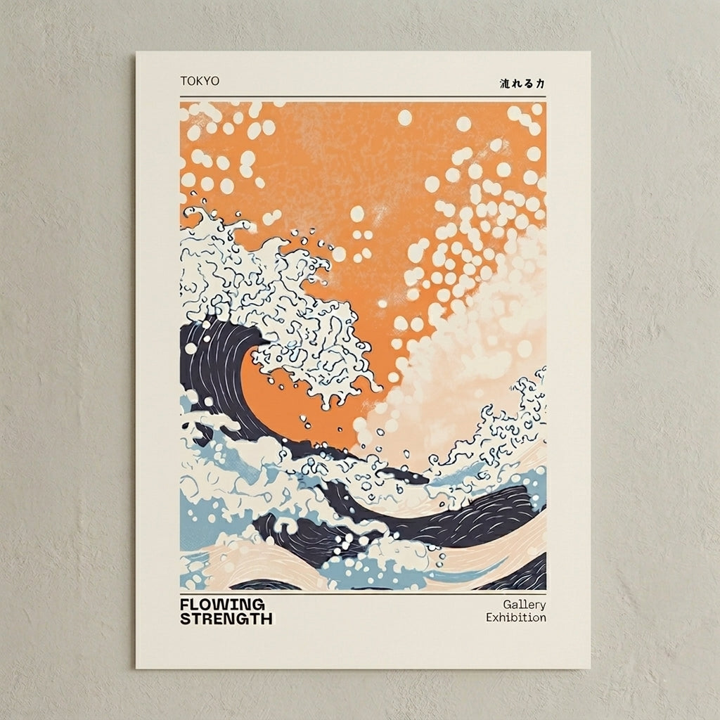 Japanese Wave Print – Tokyo Gallery Exhibition Wave Poster