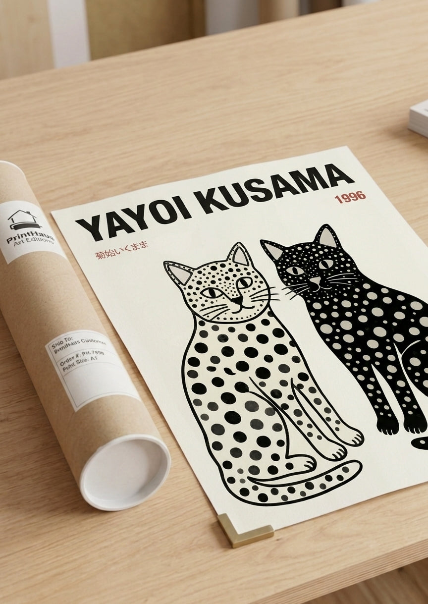 Yayoi Kusama Cats Tokyo 1996 Poster
