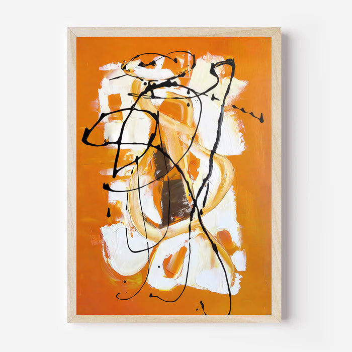 Abstract orange wall art print