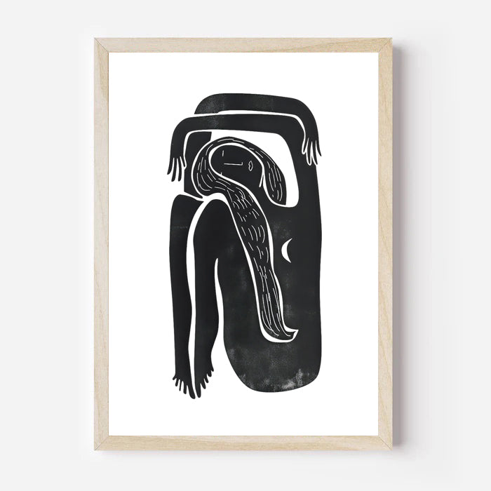 Abstract Minimalist Black Line Art Print
