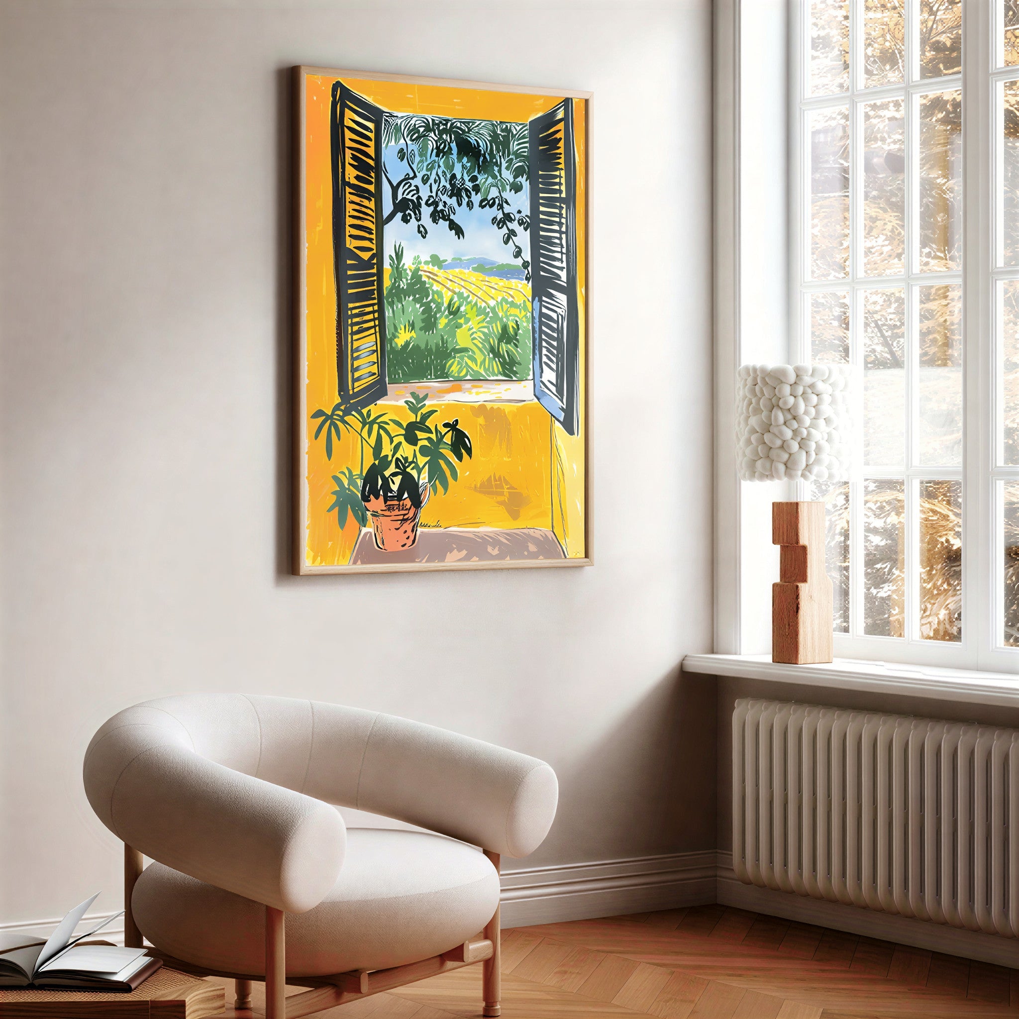 Matisse-inspired window view art print