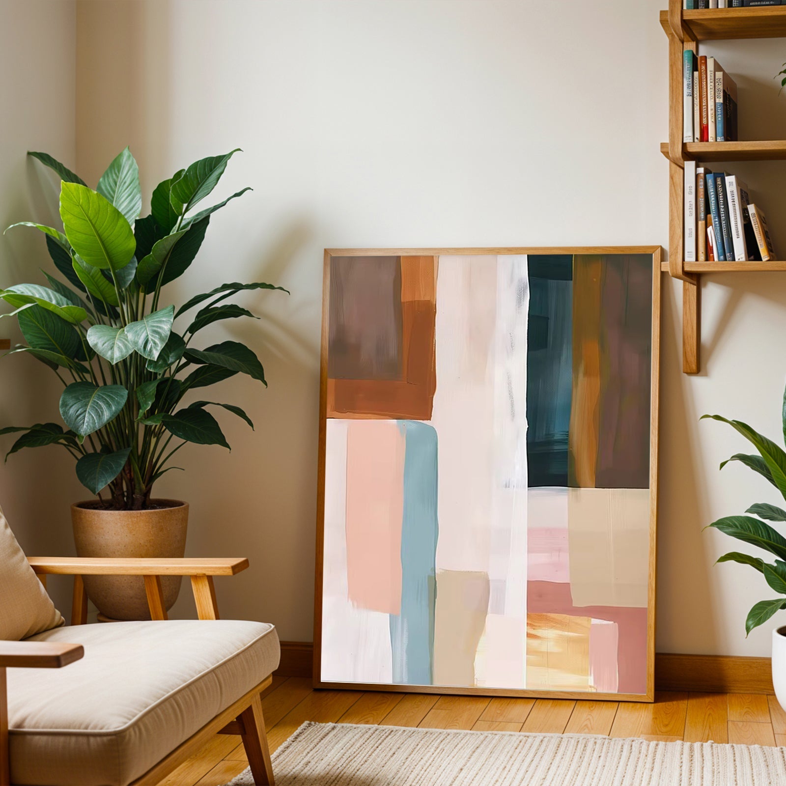 Modern neutral abstract wall art print