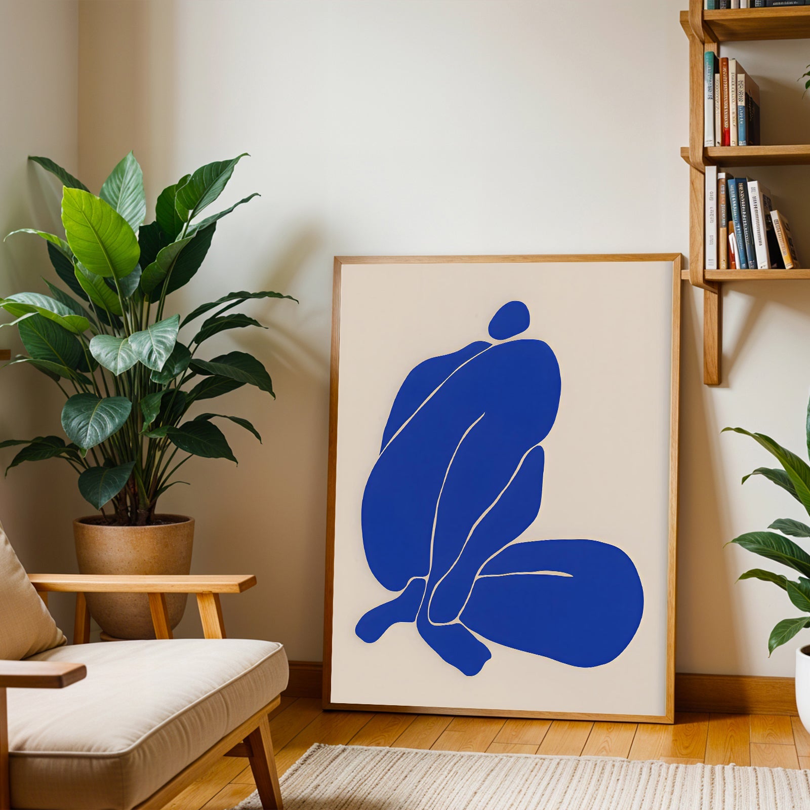 Blue Abstract Figure Wall Art Print