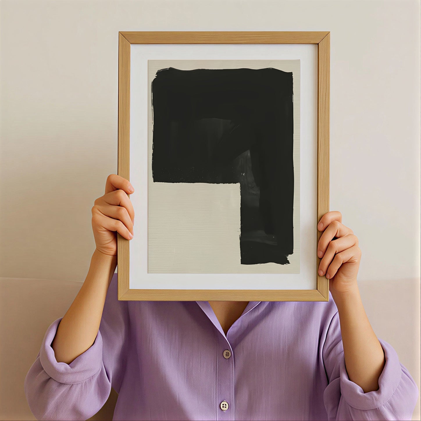 Modern black minimalist abstract wall art print