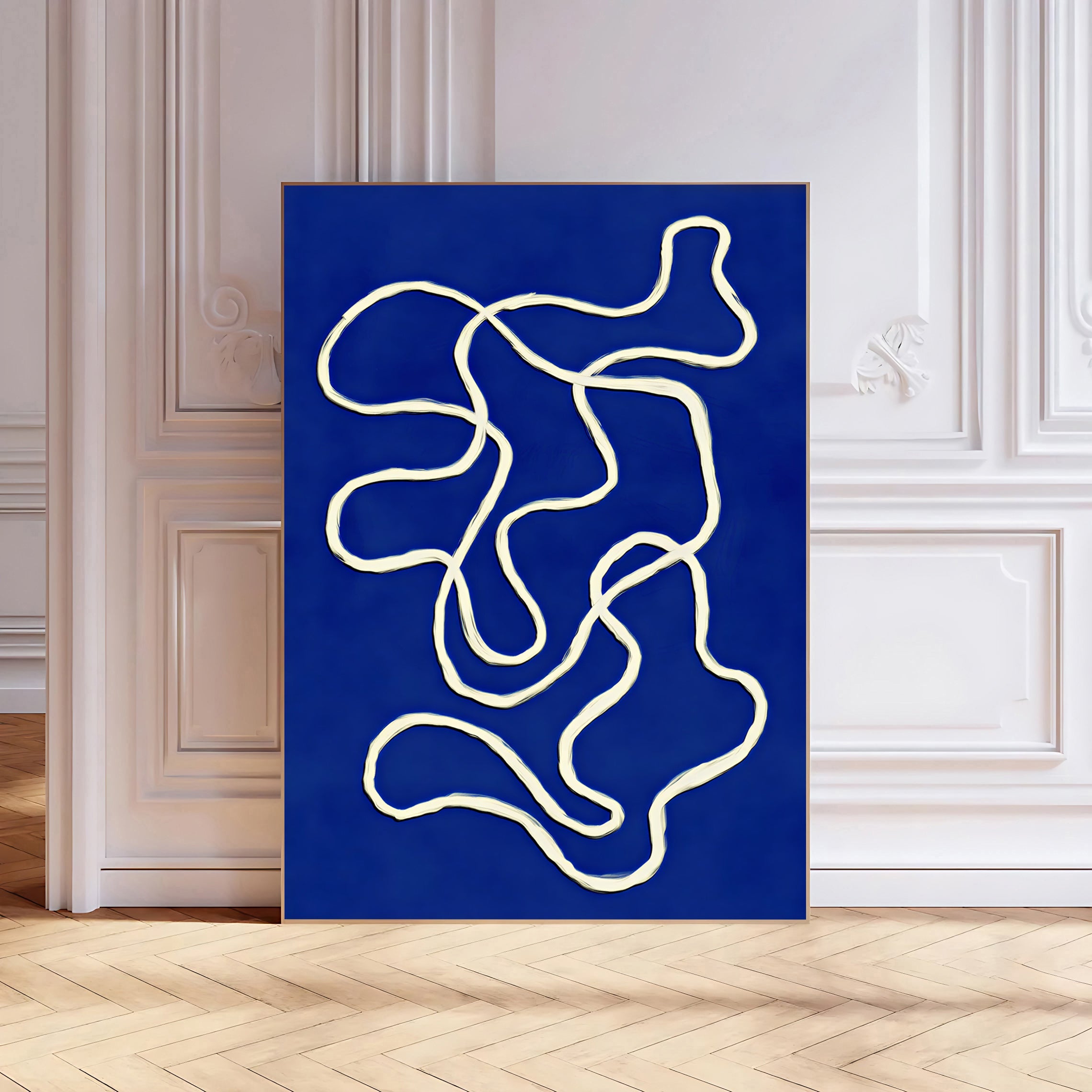 Blue abstract wall art print