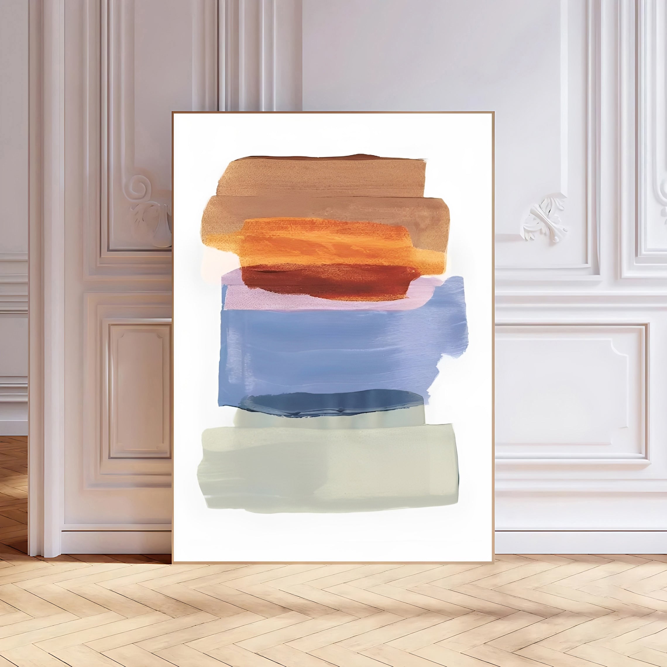 Abstract color block wall art print