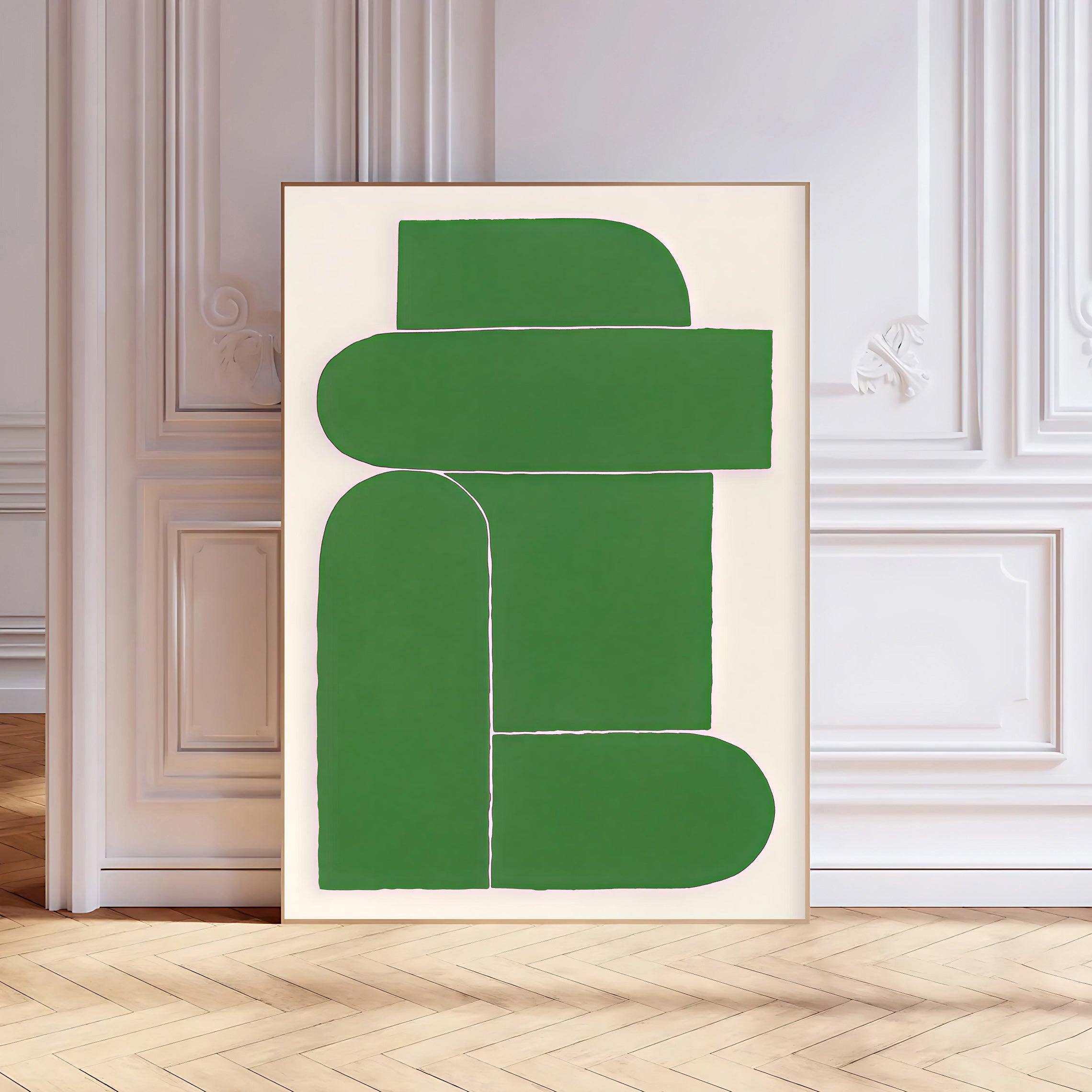 Modern abstract green wall art print