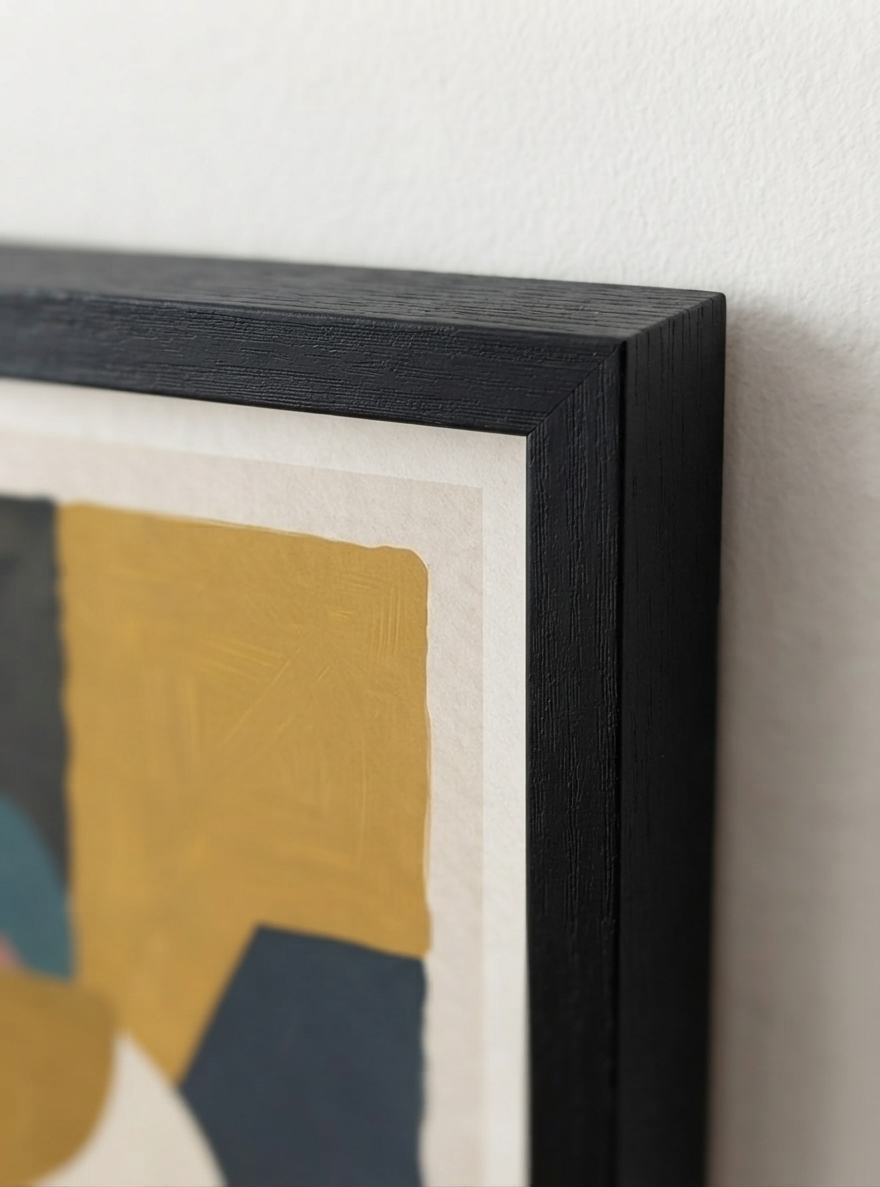 Mid-Century Modern Geometric Cat Acrylic Poster