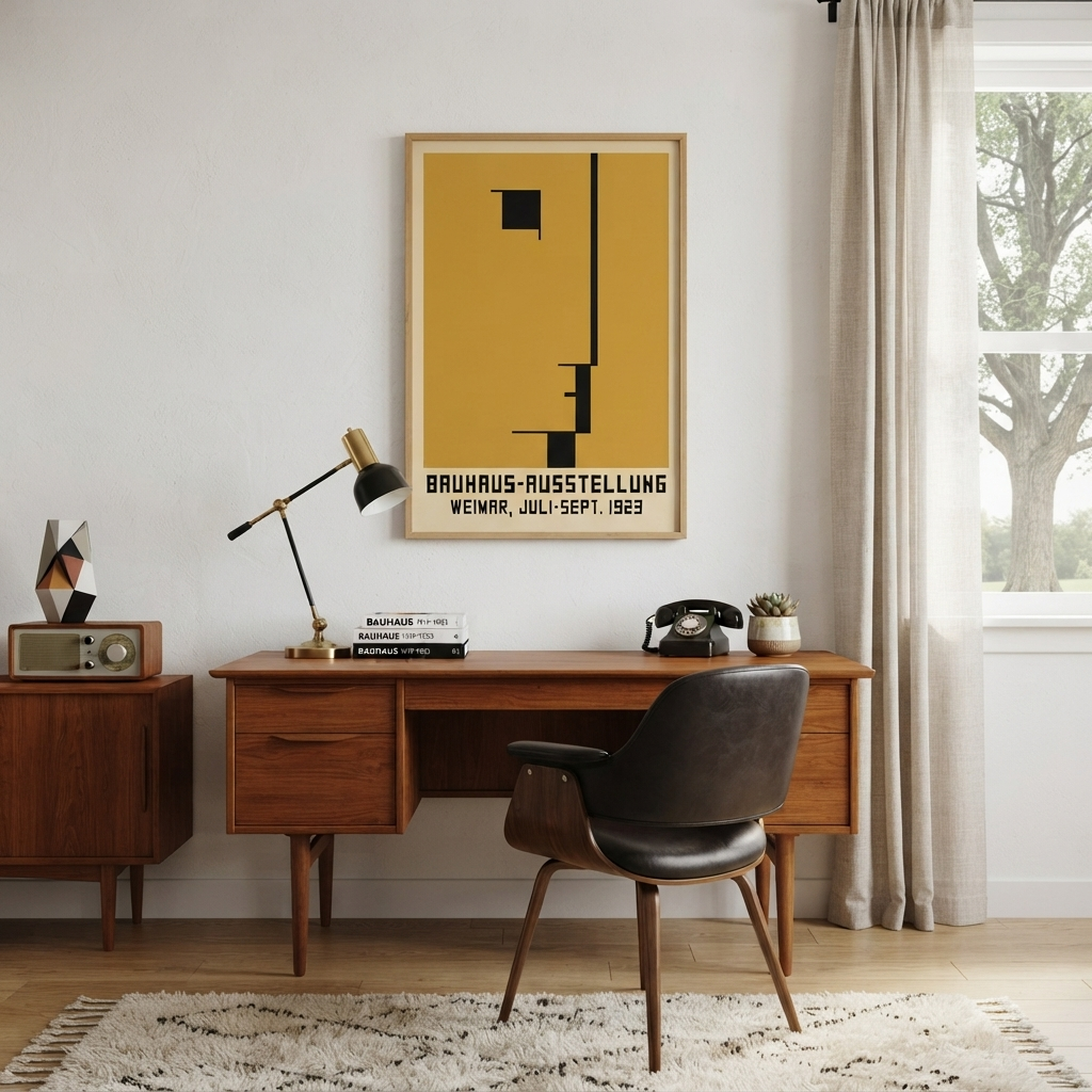 Minimalist geometric Bauhaus exhibition art print