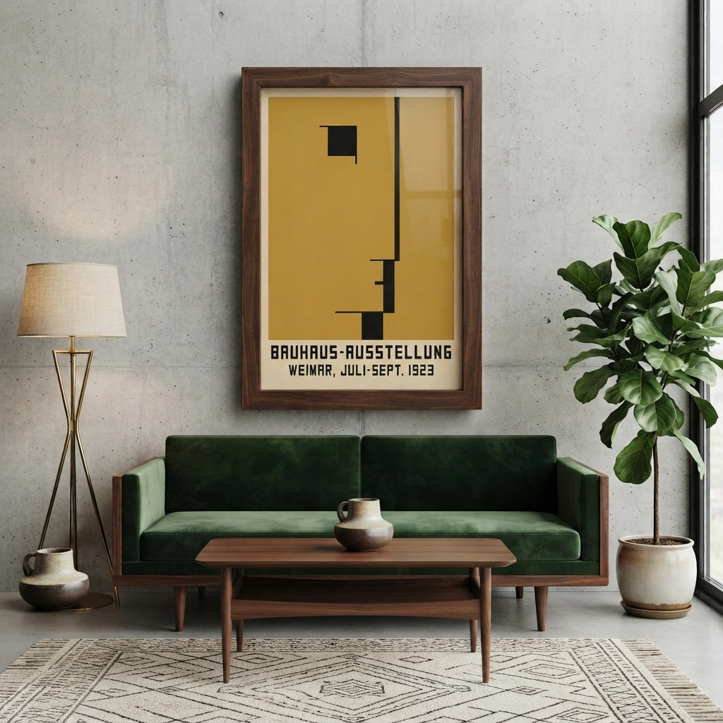 Minimalist geometric Bauhaus exhibition art print