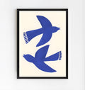Minimalist Blue Bird Wall Art Print