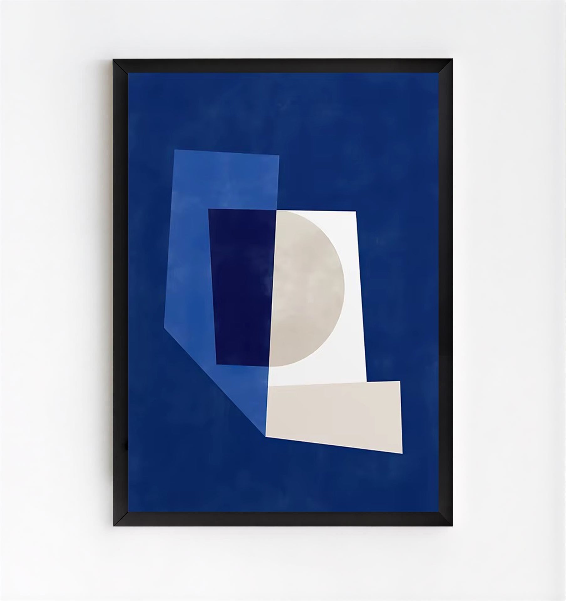 Blue abstract geometric wall art print
