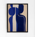 Minimalist blue abstract figure art print
