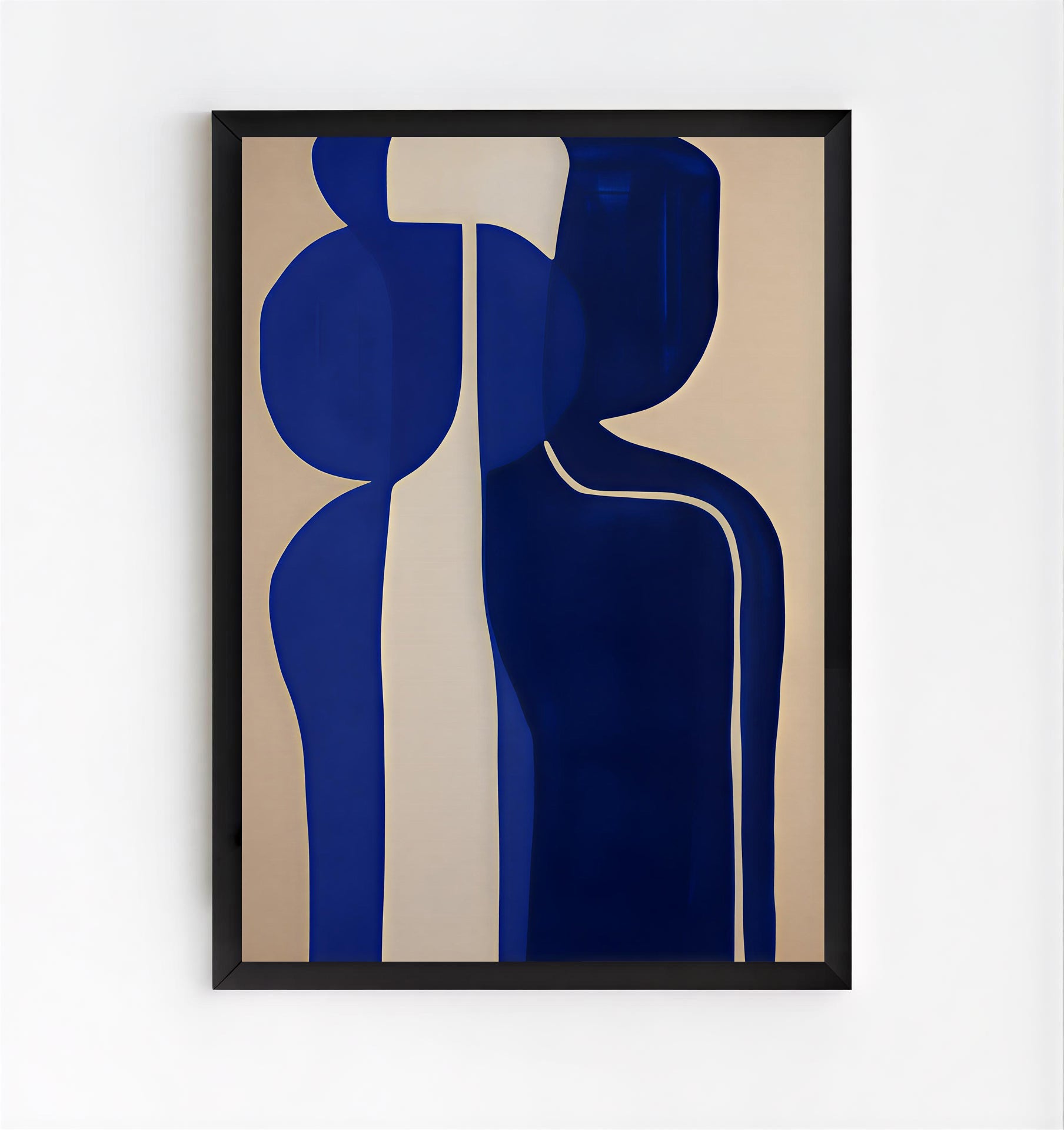 Minimalist blue abstract figure art print