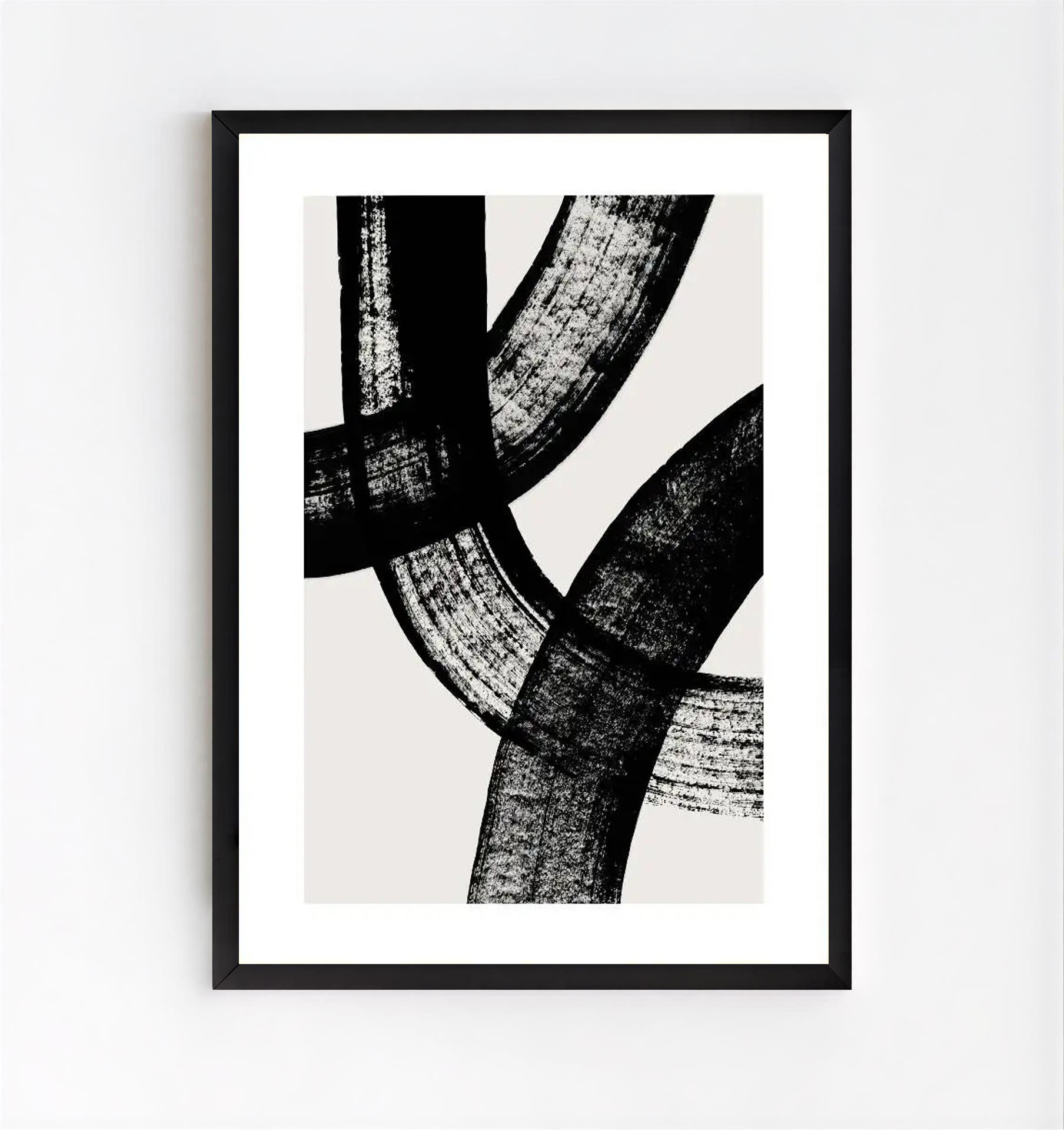 Black and white abstract wall art print