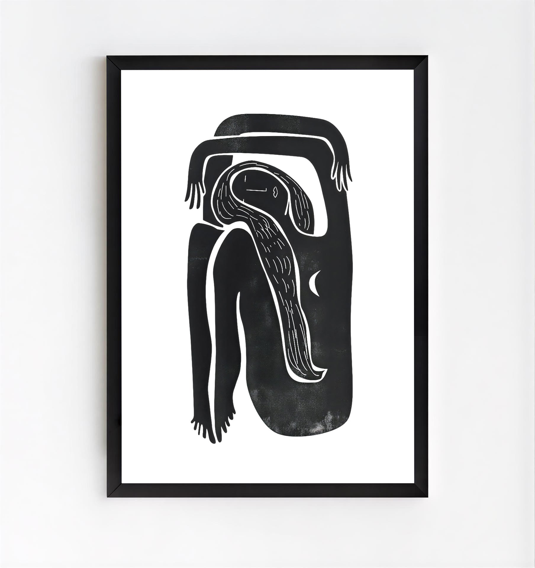 Abstract Minimalist Black Line Art Print
