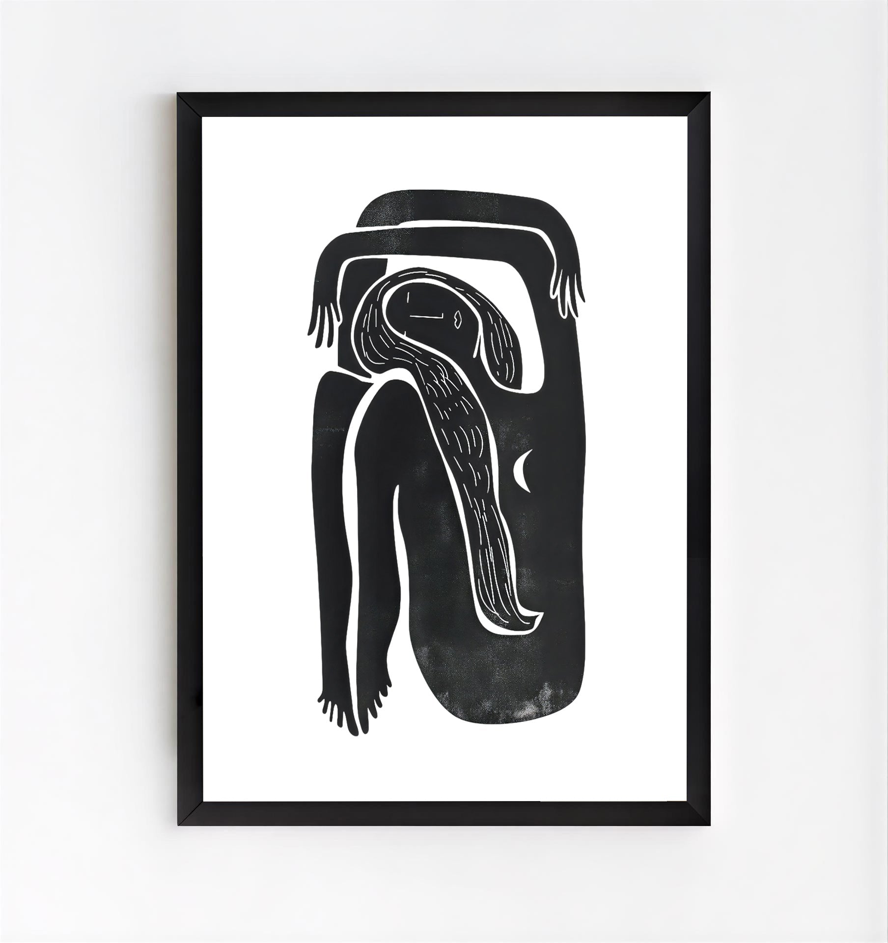 Abstract Minimalist Black Line Art Print