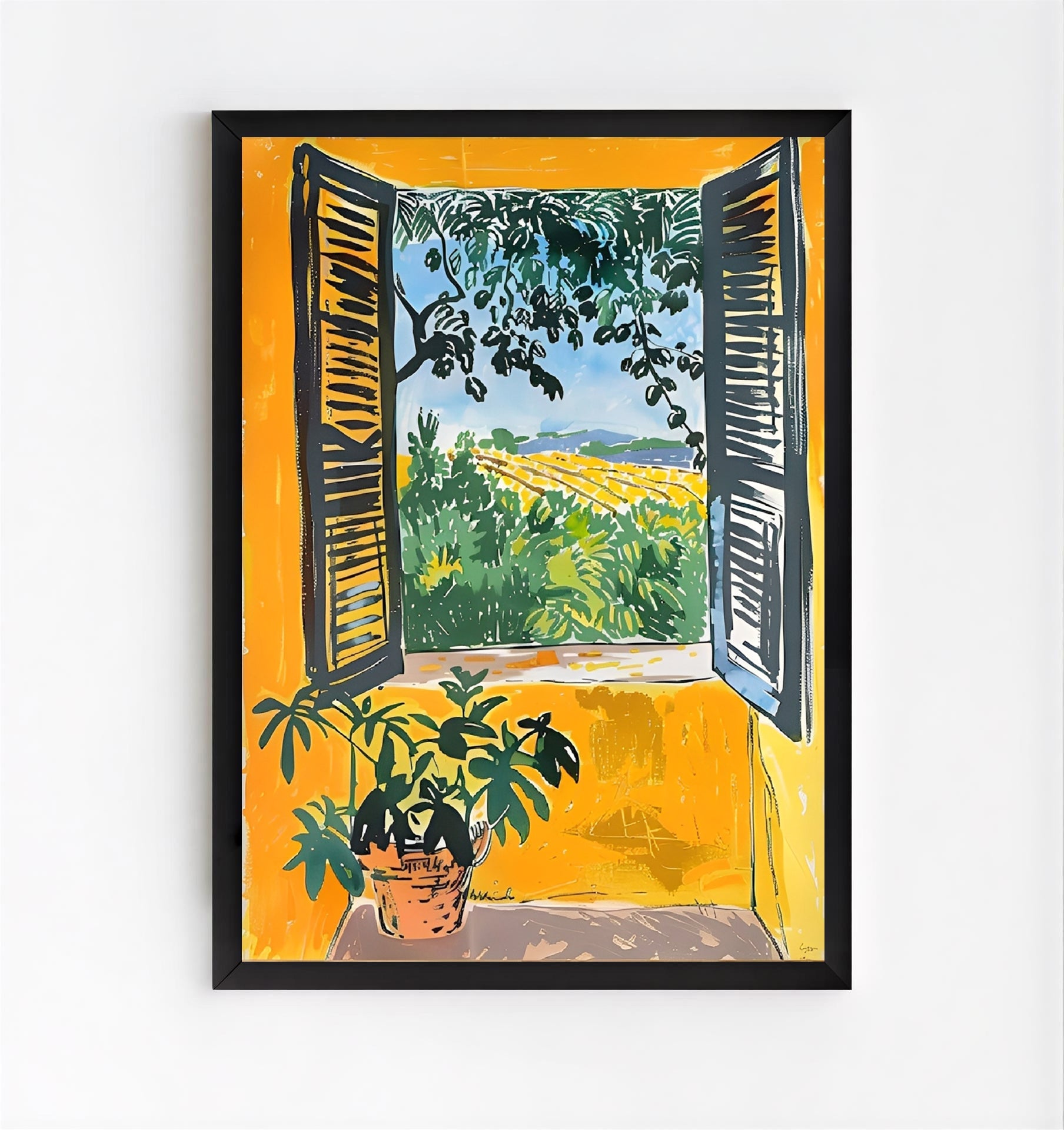 Matisse-inspired window view art print