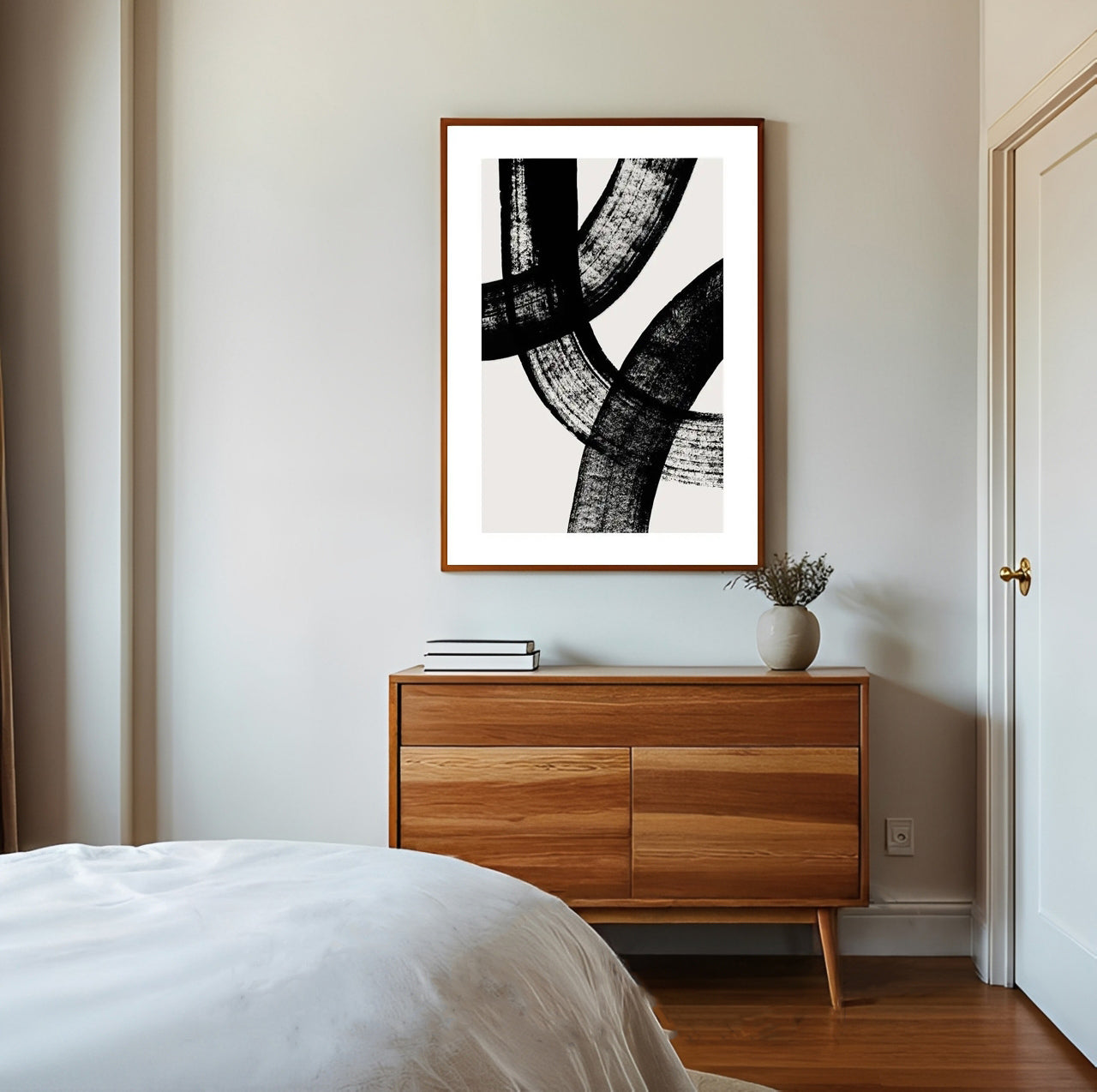 Black and white abstract wall art print