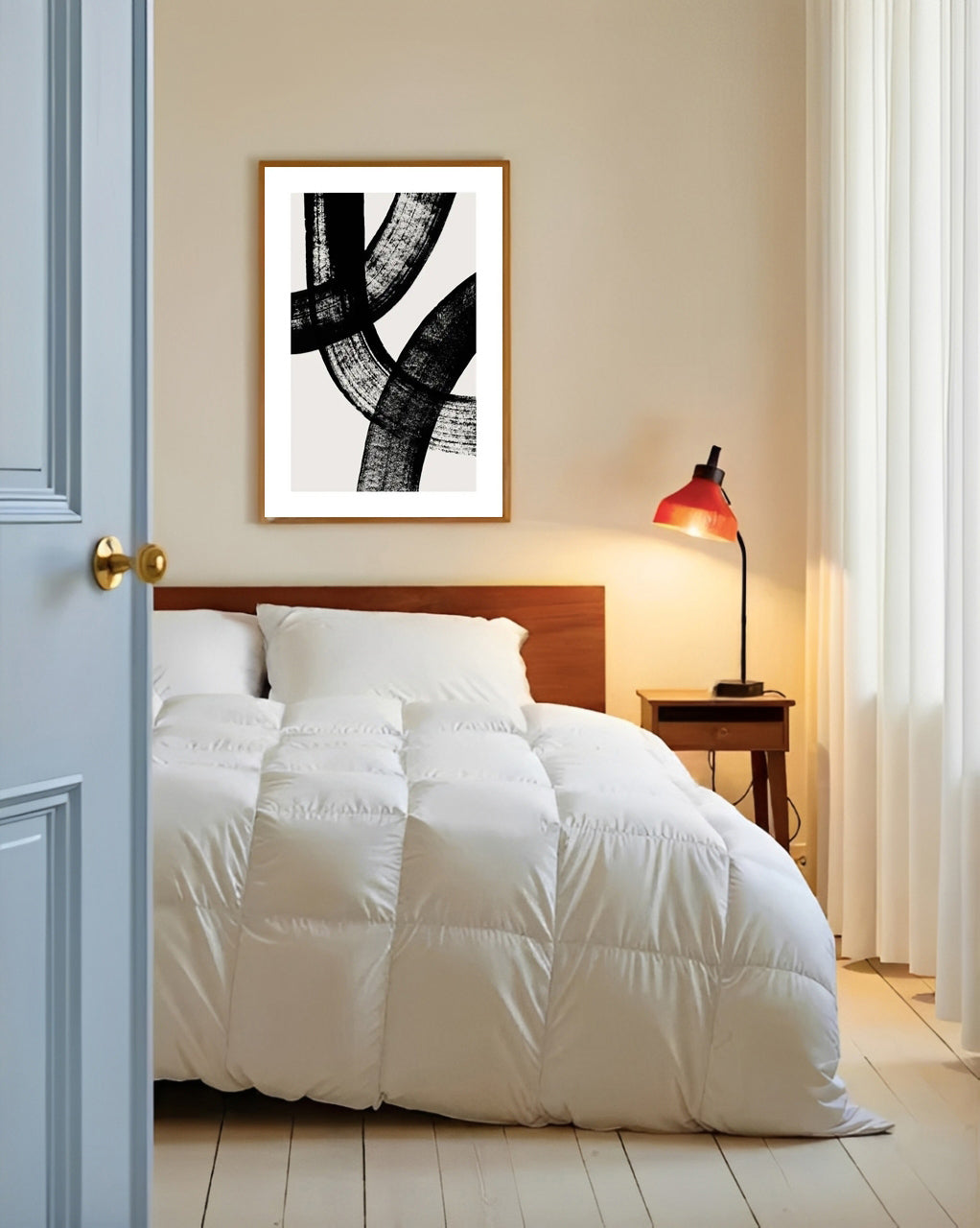 Black and white abstract wall art print