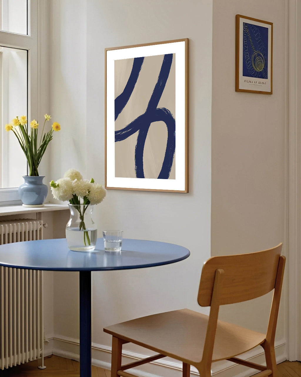 Minimalist abstract navy blue wall art print