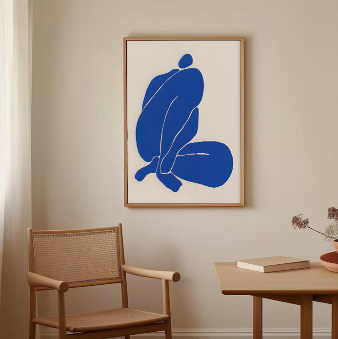 Blue Abstract Figure Wall Art Print