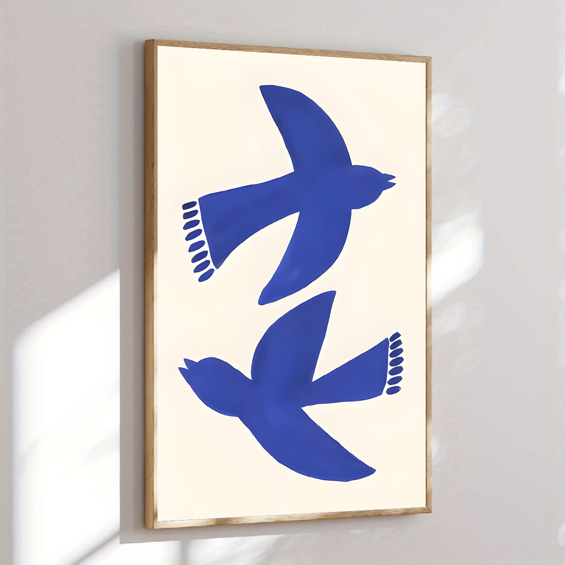 Minimalist Blue Bird Wall Art Print