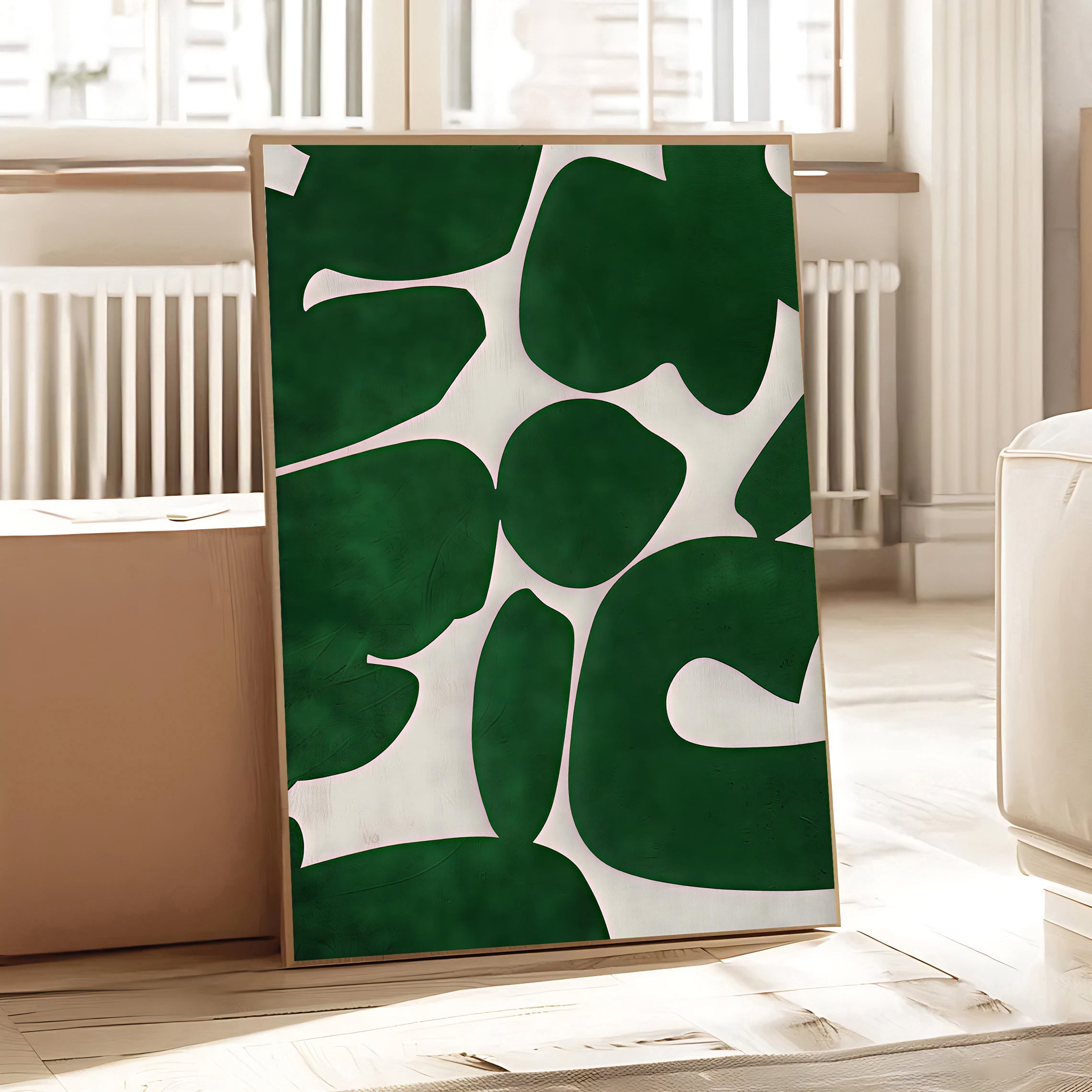 Green abstract wall art print