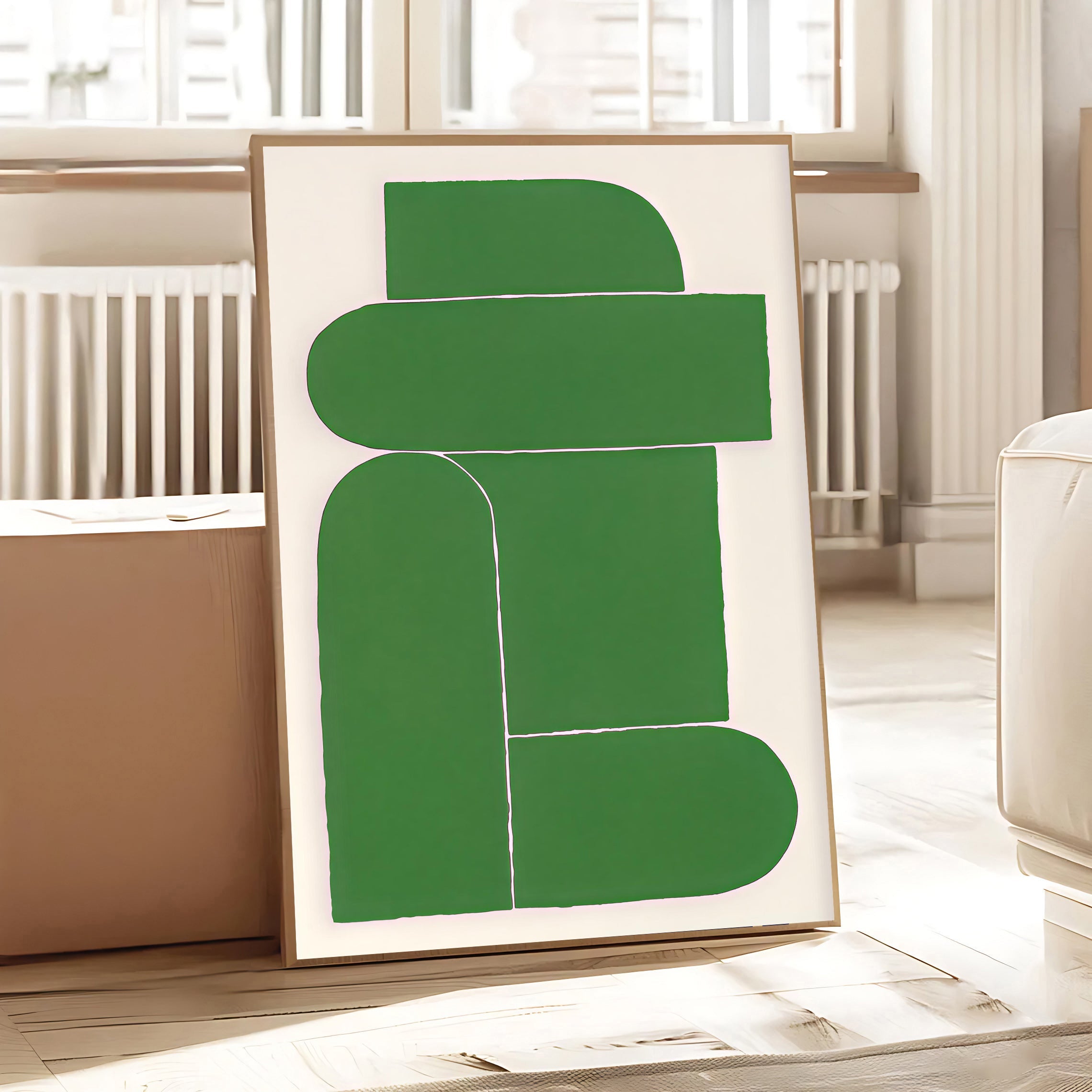 Modern abstract green wall art print