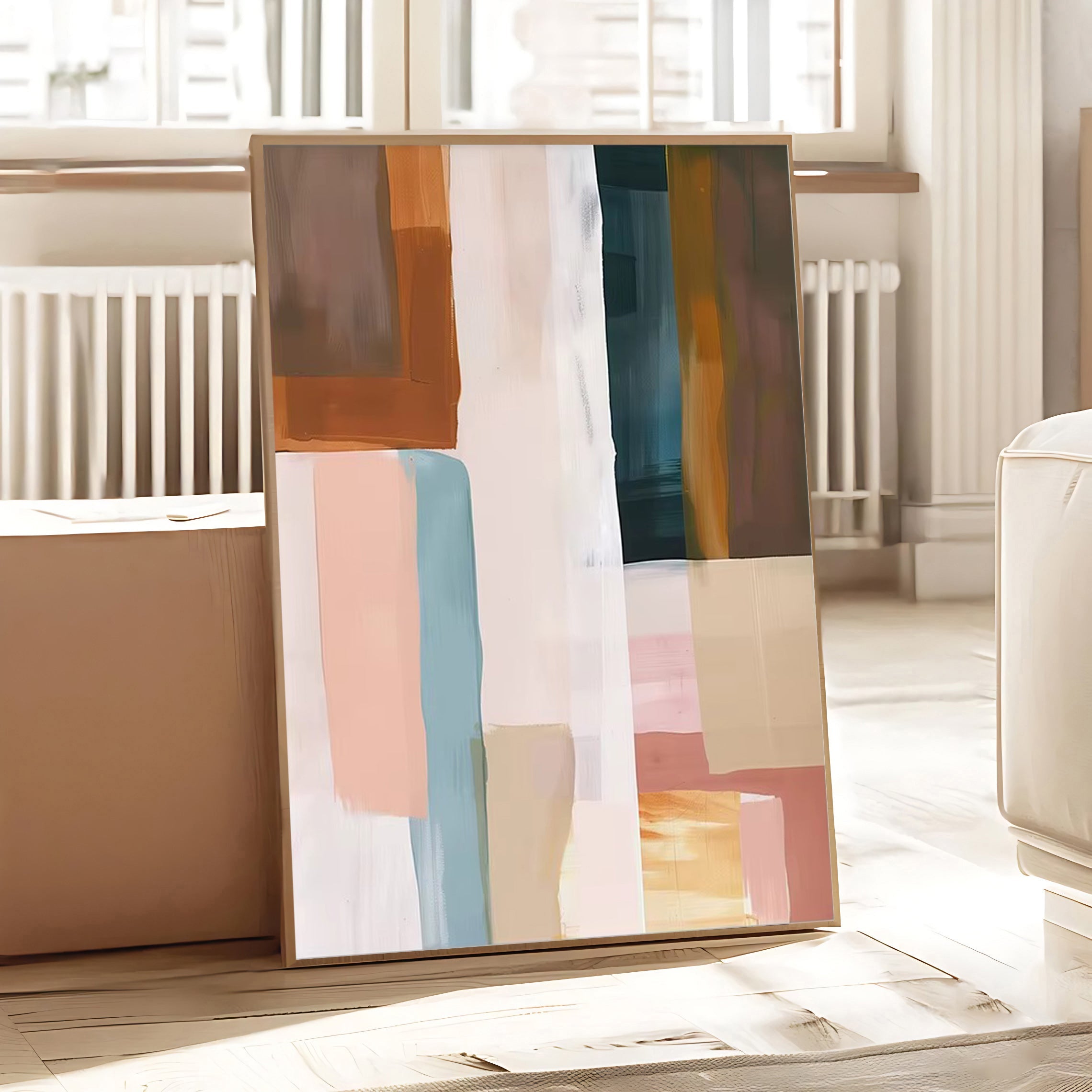 Modern neutral abstract wall art print