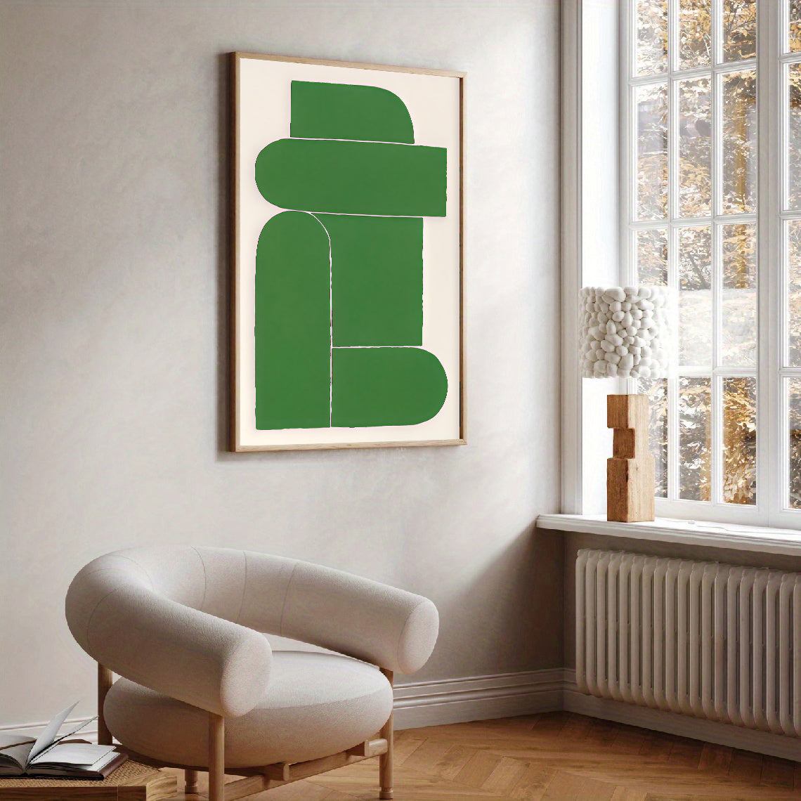 Modern abstract green wall art print