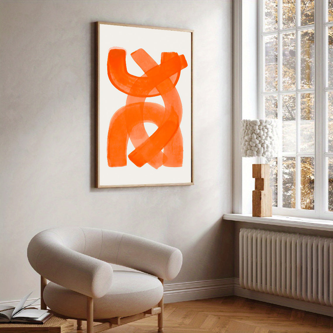 Orange Minimalist Abstract Wall Art Print