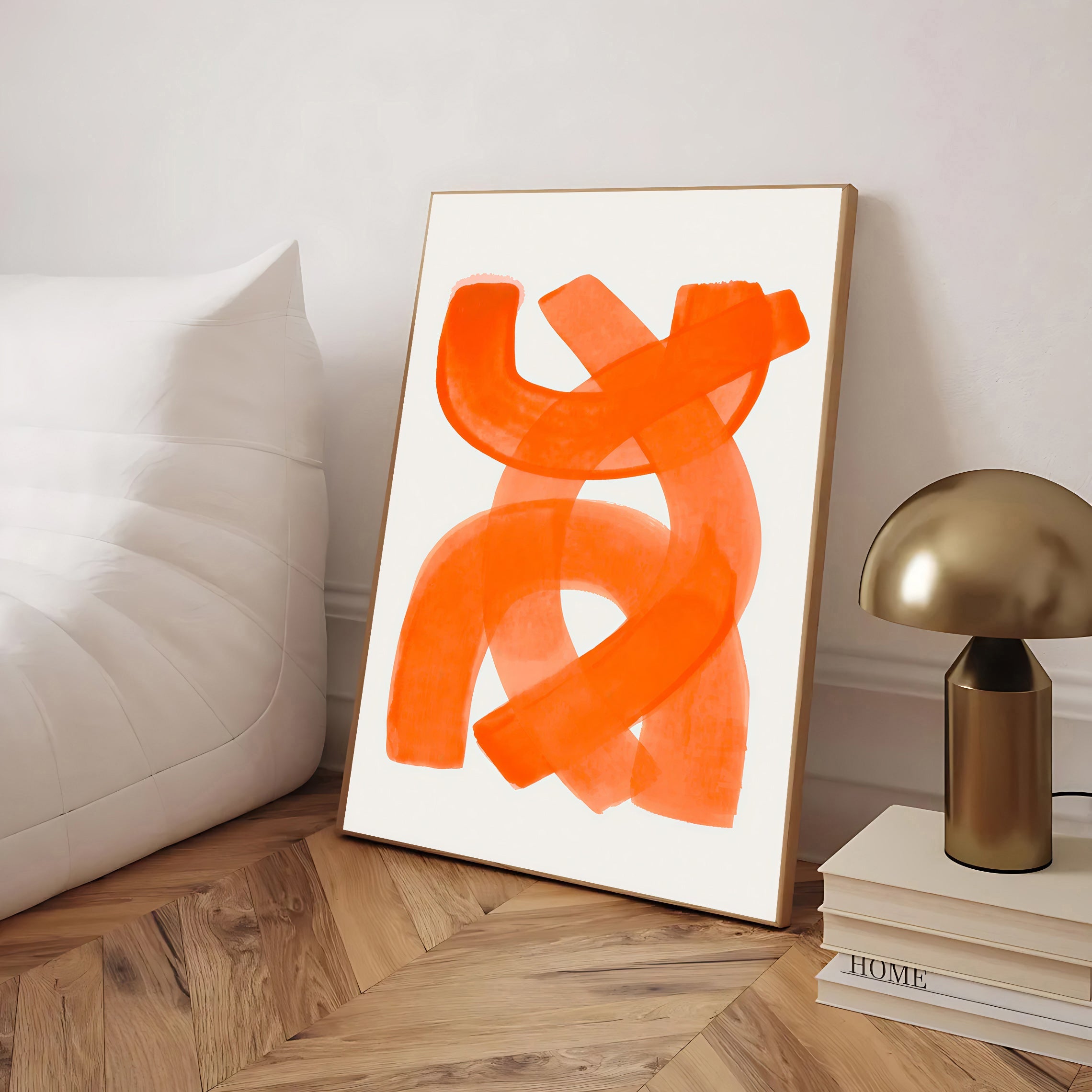 Orange Minimalist Abstract Wall Art Print