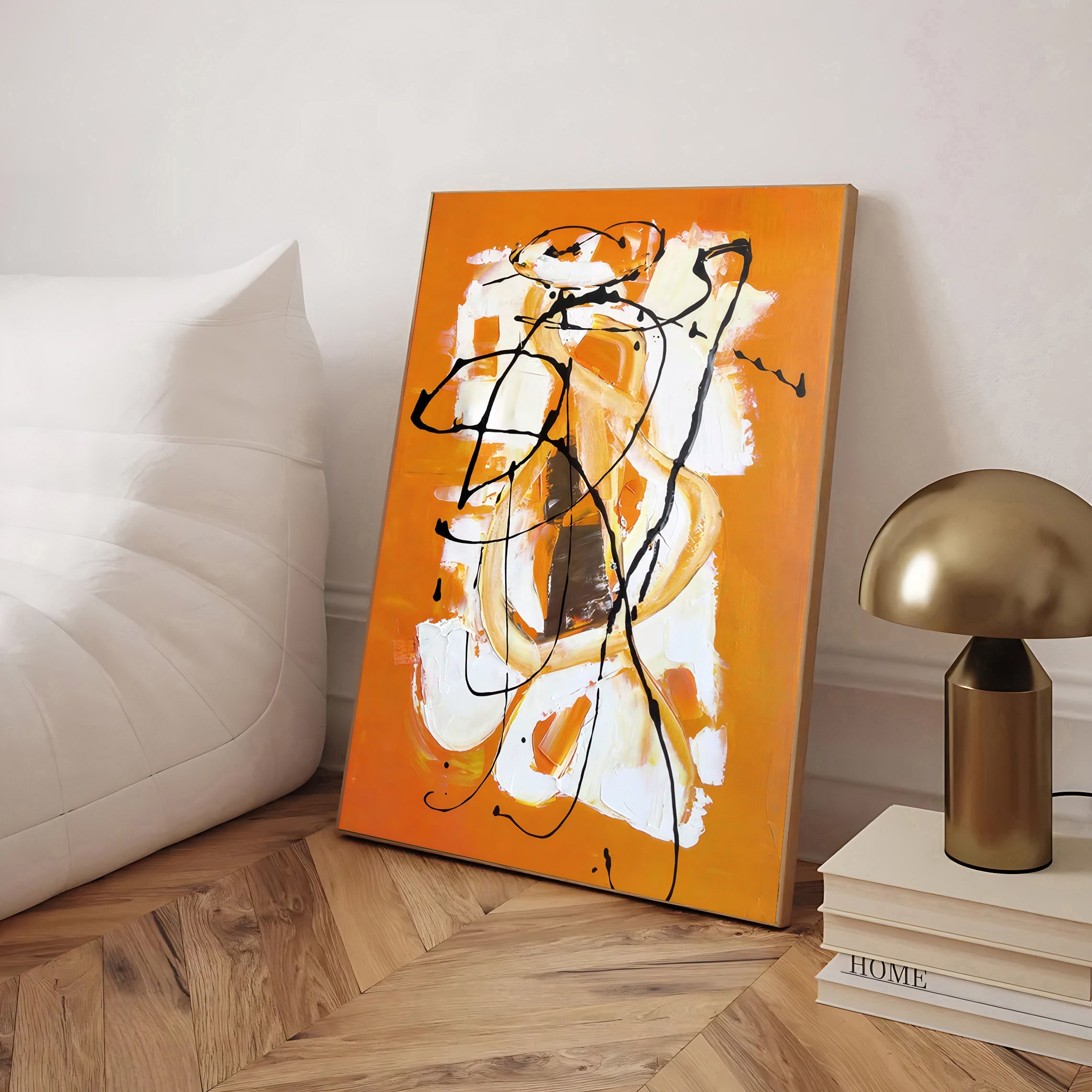 Abstract orange wall art print
