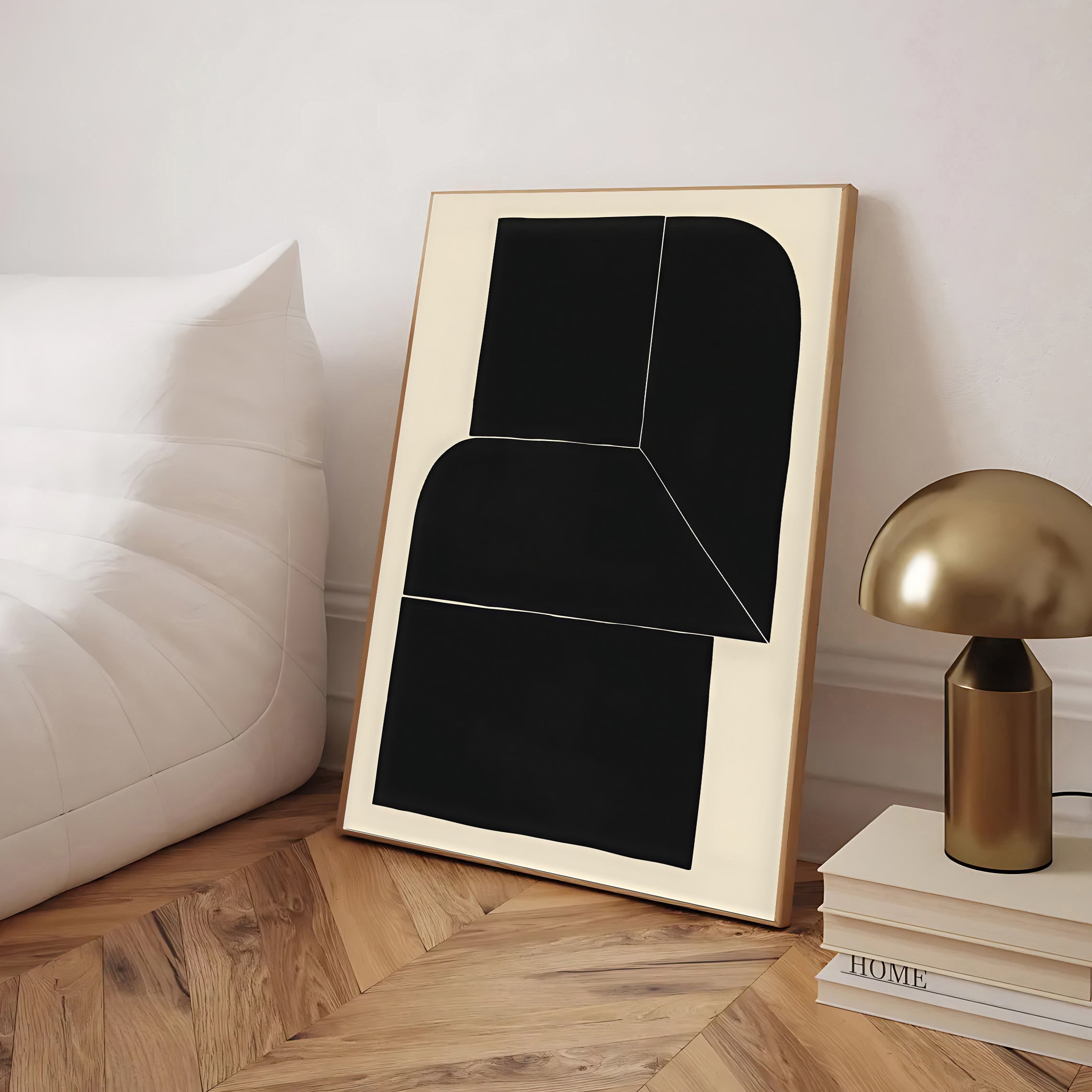 Black Minimalist Abstract Wall Art Print