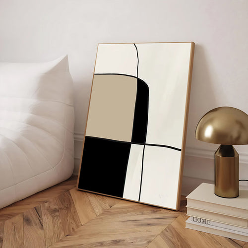 Lámina de arte abstracto en tonos neutros