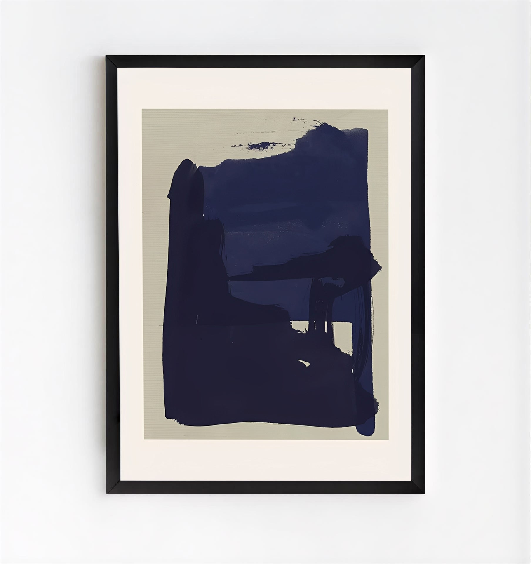 Minimalist Navy Blue Abstract Wall Art Print
